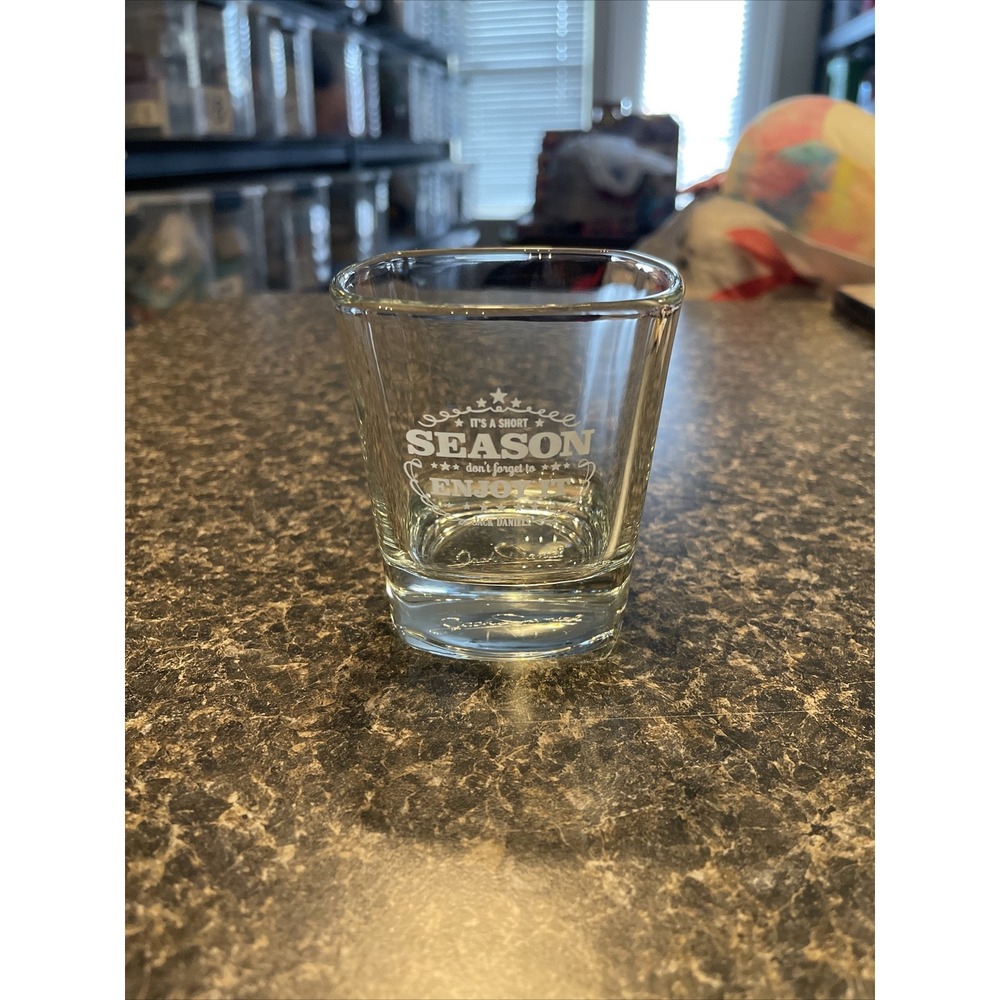 Vintage Rare Jack Daniels "Its a Short Season" Whiskey Square Glass, Collectable
